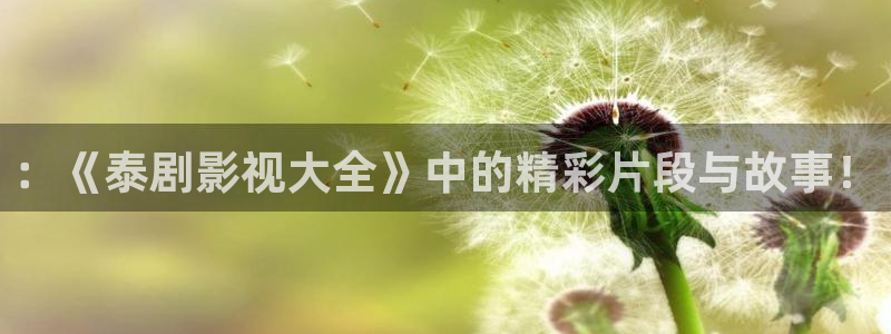 麻花视频app特色：：《泰剧影视大全》中的精彩片段与故事！